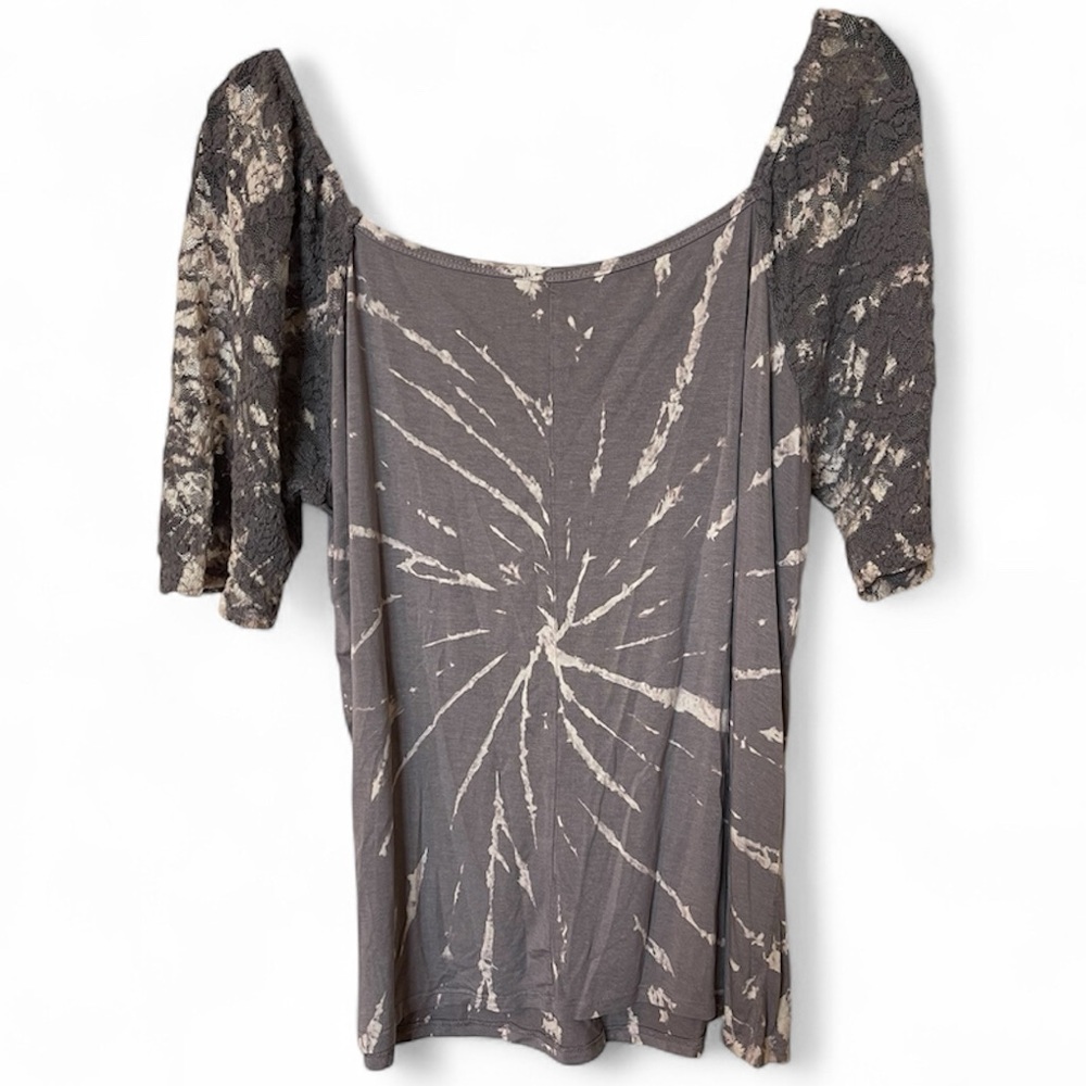T Party Women's Gray Tie Dye Patterned Top - Picture 3 of 4